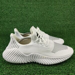 MLO Sneakers Mens 47 White Running Shoes Knit Athletic Lightweight Striped